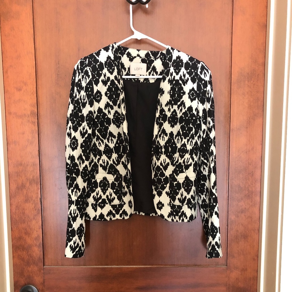 Black and White Ikat Blazer